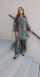 Peacock Crepe Cord Set