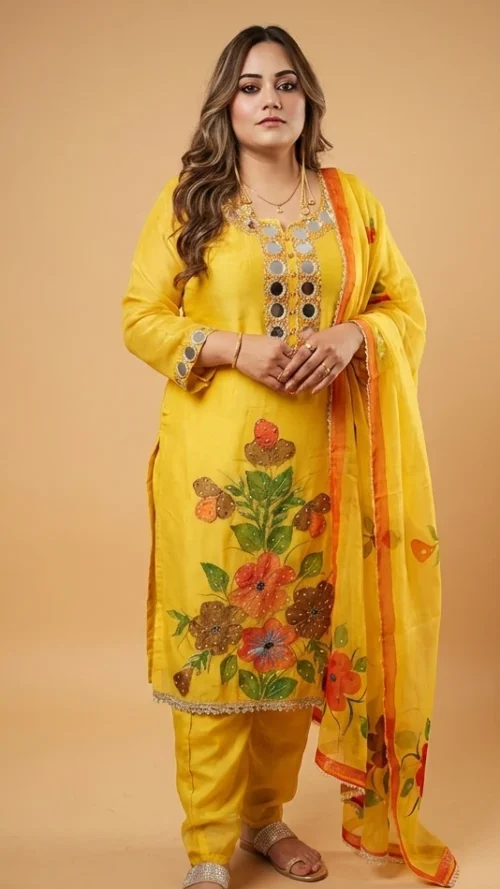 Yellow Mirrored 3 Piece Suit