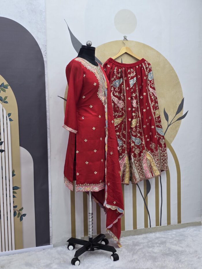 Full Flair Partywear Sharara Suits - 3 piece - Image 2