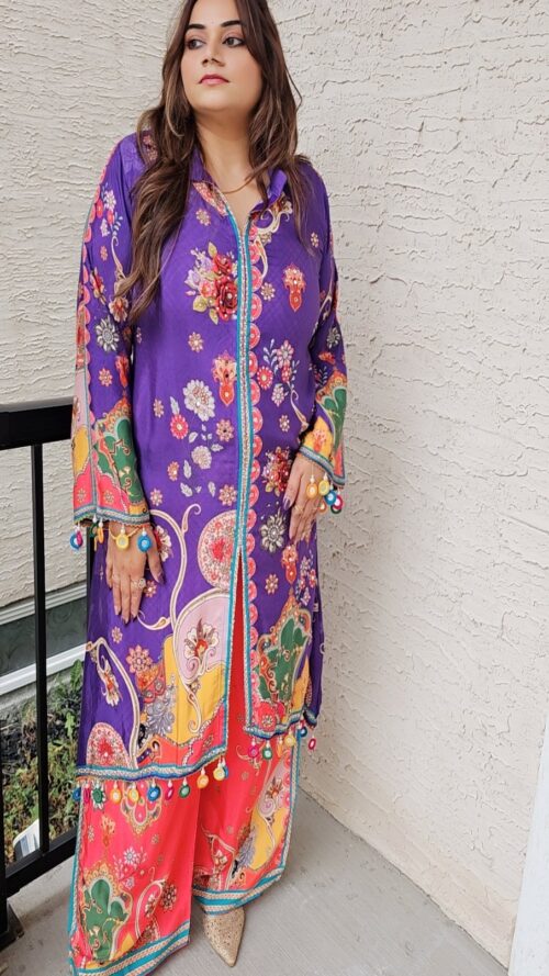 Maharani Purple Partywear coord set