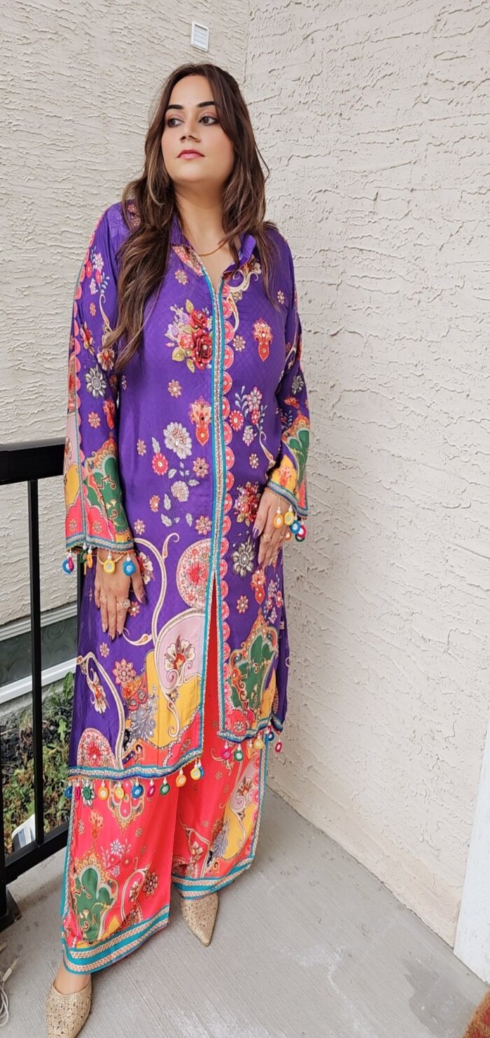 Maharani Purple Partywear coord set