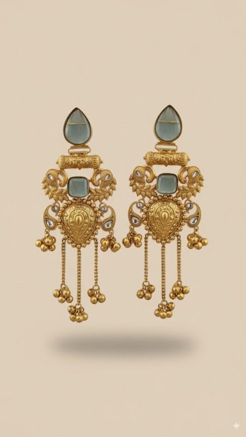 Kashmiri Pearl Hoop Earrings