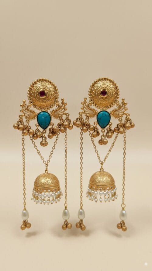 Kashmiri Kundan Drop Earrings