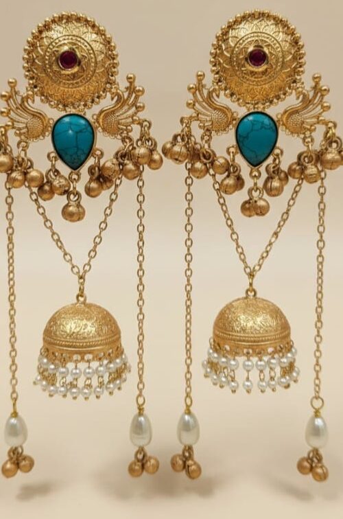 Kashmiri Kundan Drop Earrings
