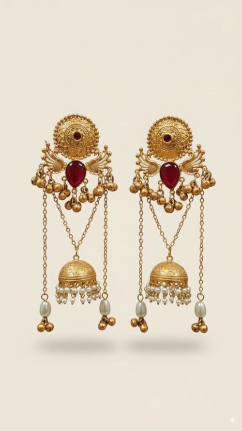 Kashmiri Brass Jhumka Earrings