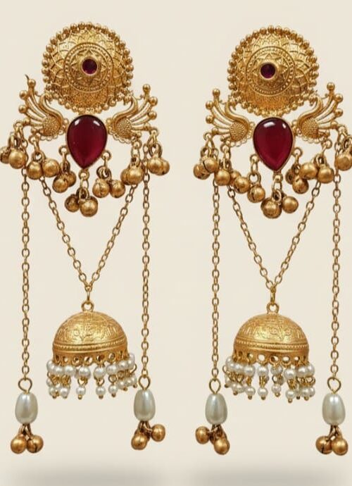 Kashmiri Brass Jhumka Earrings