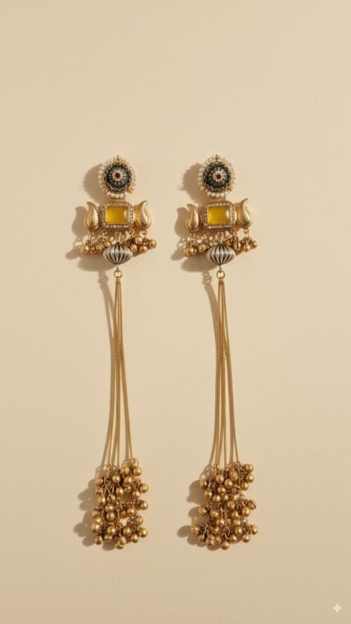 Kashmiri Mirror Work Earrings