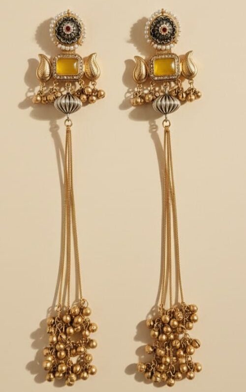 Kashmiri Mirror Work Earrings