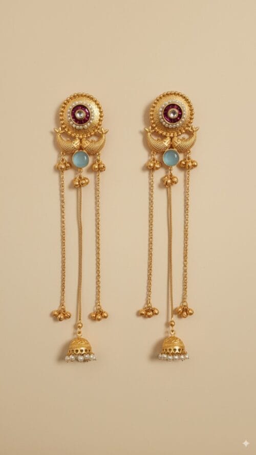 Kashmiri Oxidized Hoop Earrings