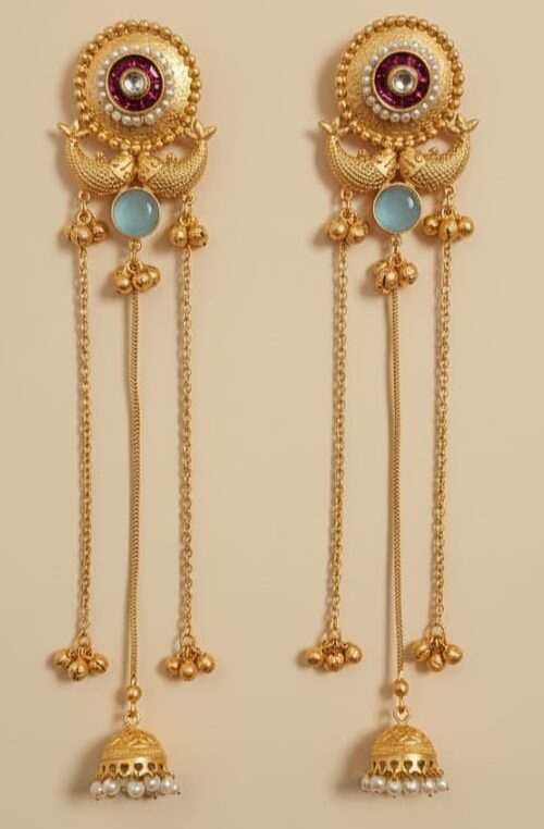 Kashmiri Oxidized Hoop Earrings