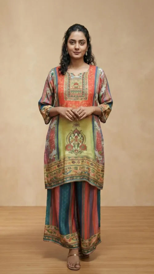 Pakistani Pure Crepe Cord set