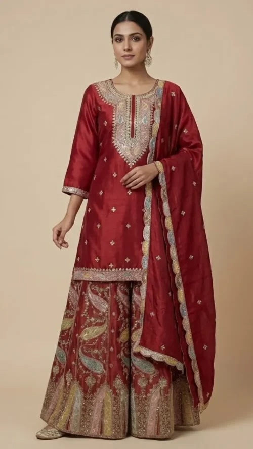 Full Flair Partywear Sharara Suits - 3 piece