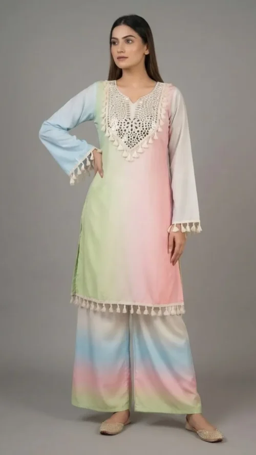 Ombre Crepe Cord Set