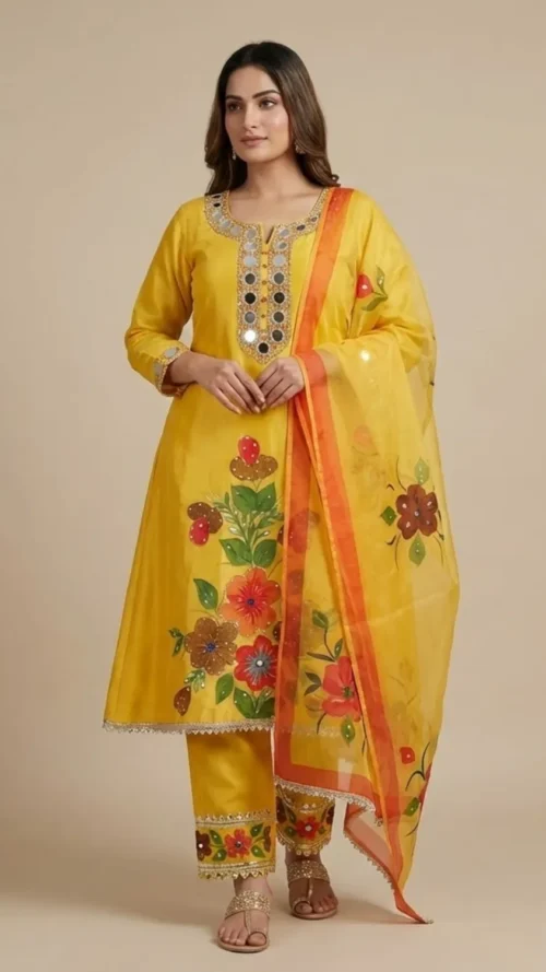 Yellow Mirrored 3 Piece Suit