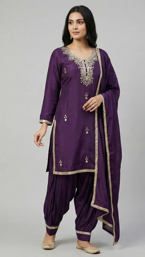 Beautiful with duppatta Afgani 3 piece suit - Roman Silk Fabric